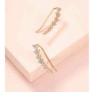 Pave Triangle Ear Climbers